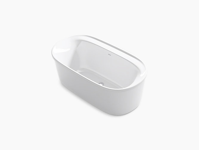 60-1/4" x 32-1/4" oval freestanding bath with overflow and drain-1